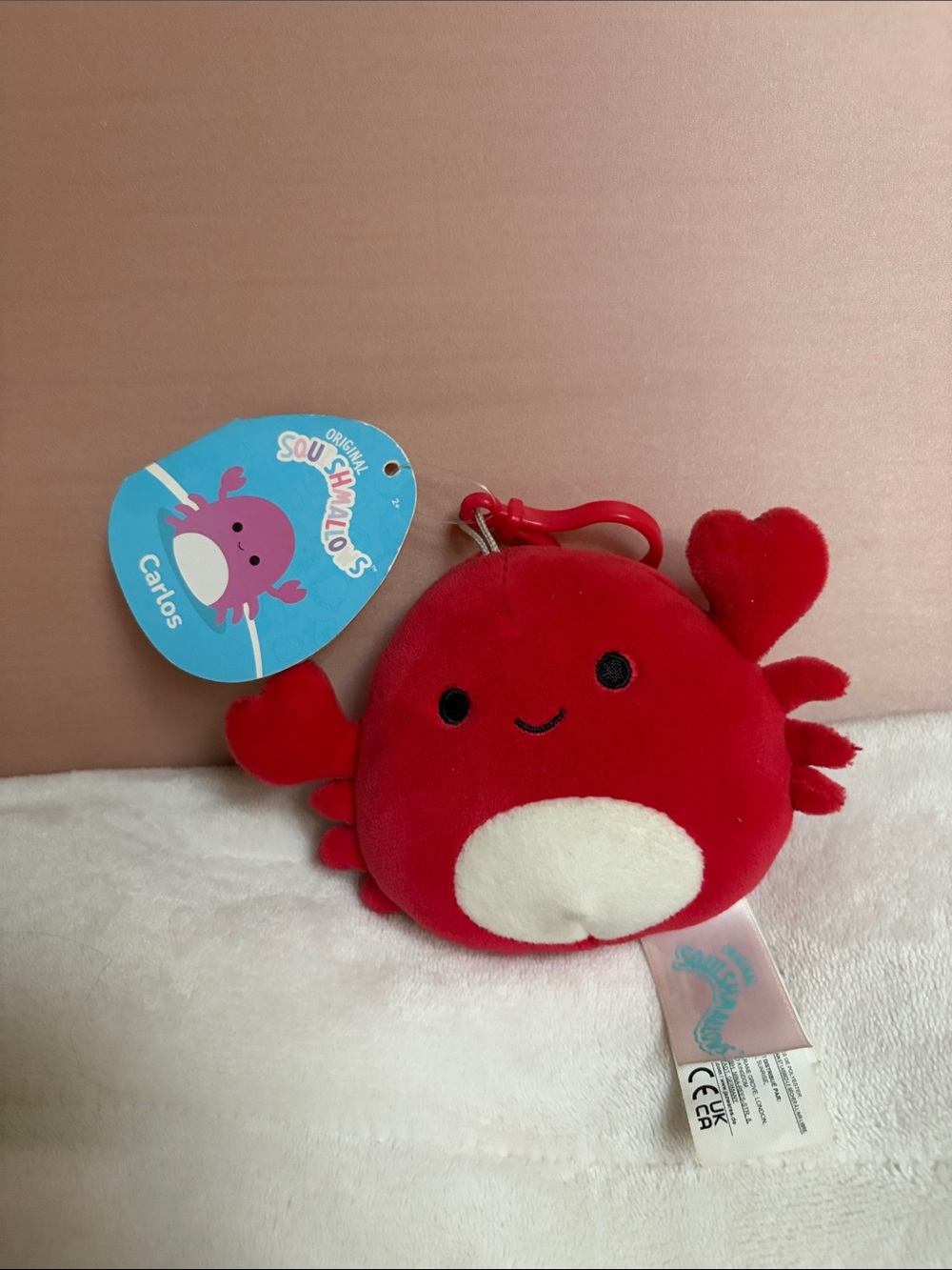 Squishmallows Red Crab Mini Plush Key Clip